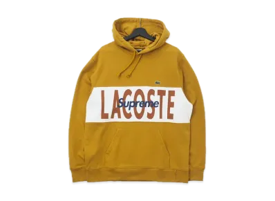 Supreme / Lacoste Logo Panel Hooded Sweatshirt "Tan"