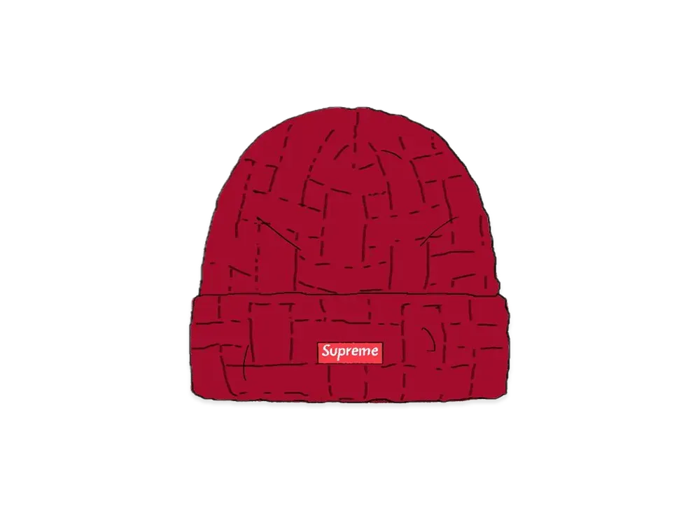 Supreme Basket Weave Beanie "Red"