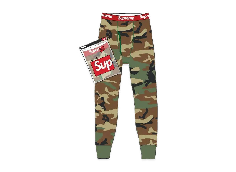 Supreme x Hanes Thermal Pant (1 Pack) "Camo" (19FW)
