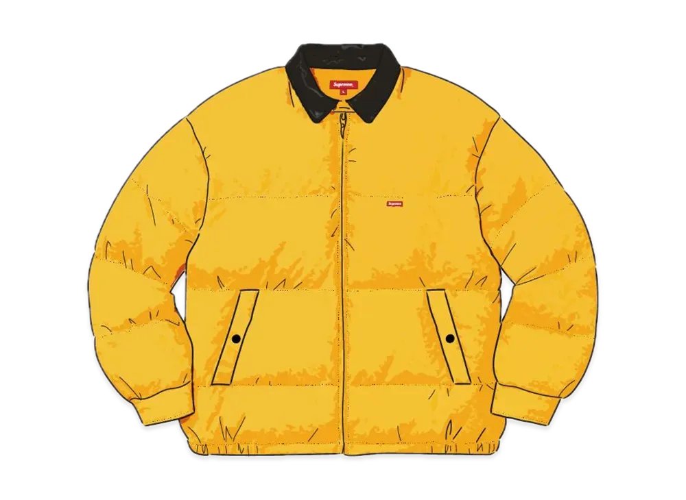 Supreme Leather Collar Puffy Jacket 