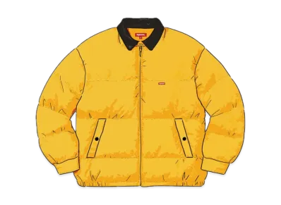 Supreme Leather Collar Puffy Jacket "Yellow"