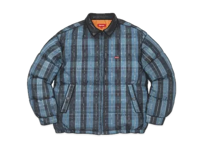 Supreme Leather Collar Puffy Jacket "Blue"