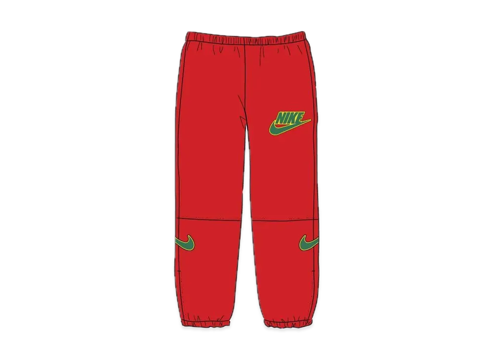 シュプリーム ナイキ レザー ウォーム アップ ボトムス "レッド"