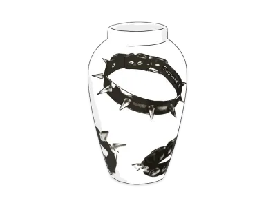 Supreme Studded Collars Vase "White"