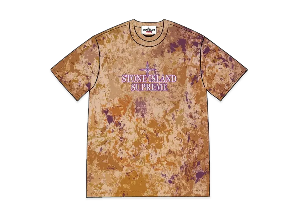 シュプリーム ストーンアイランド エンブロイデッド ロゴ エスエス トップ "オレンジ"