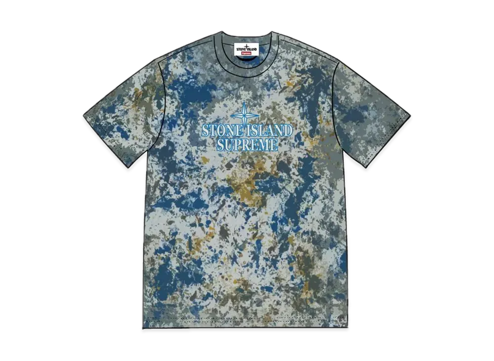 シュプリーム ストーンアイランド エンブロイデッド ロゴ エスエス トップ "ダーク ティール"