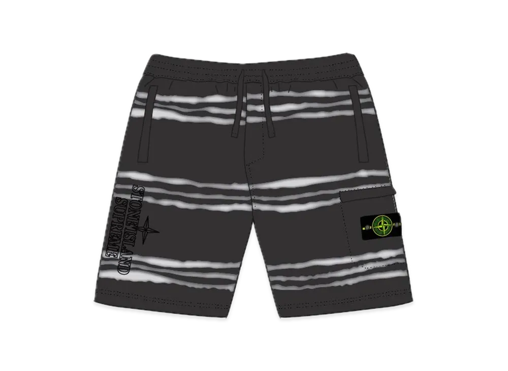 Supreme / Stone Island Warp Stripe Sweatshort "Black"