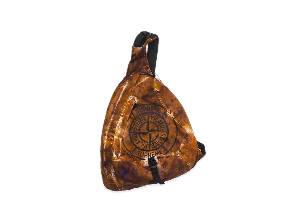 Supreme / Stone Island Painted Camo Nylon Shoulder Bag "Orange"