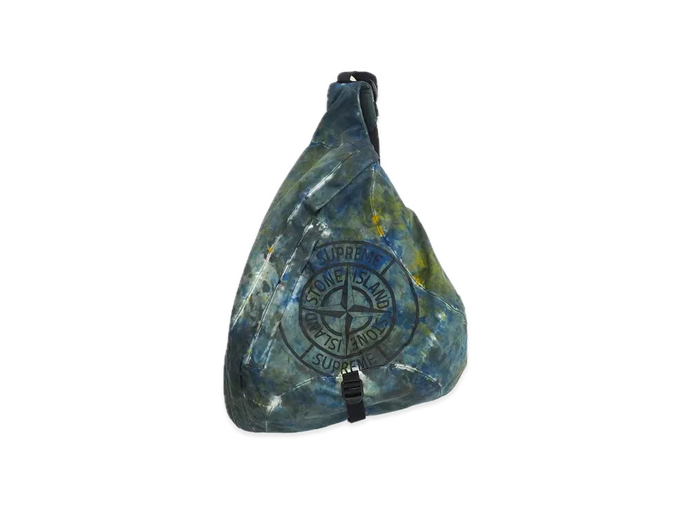 Supreme / Stone Island Painted Camo Nylon Shoulder Bag "Dark Teal"