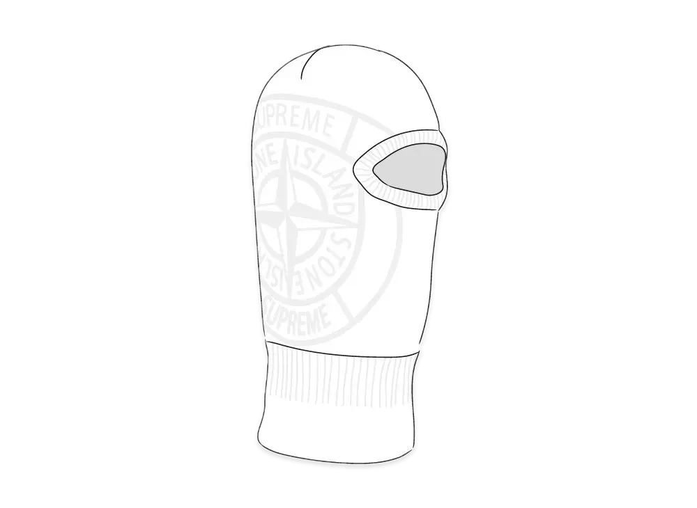 Supreme / Stone Island Glow Knit Balaclava "White"