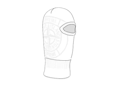 Supreme / Stone Island Glow Knit Balaclava "White"