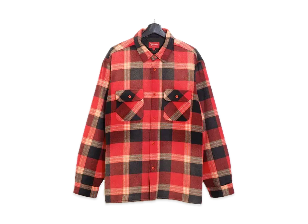 シュプリーム キルテッド フランネル シャツ "レッド"