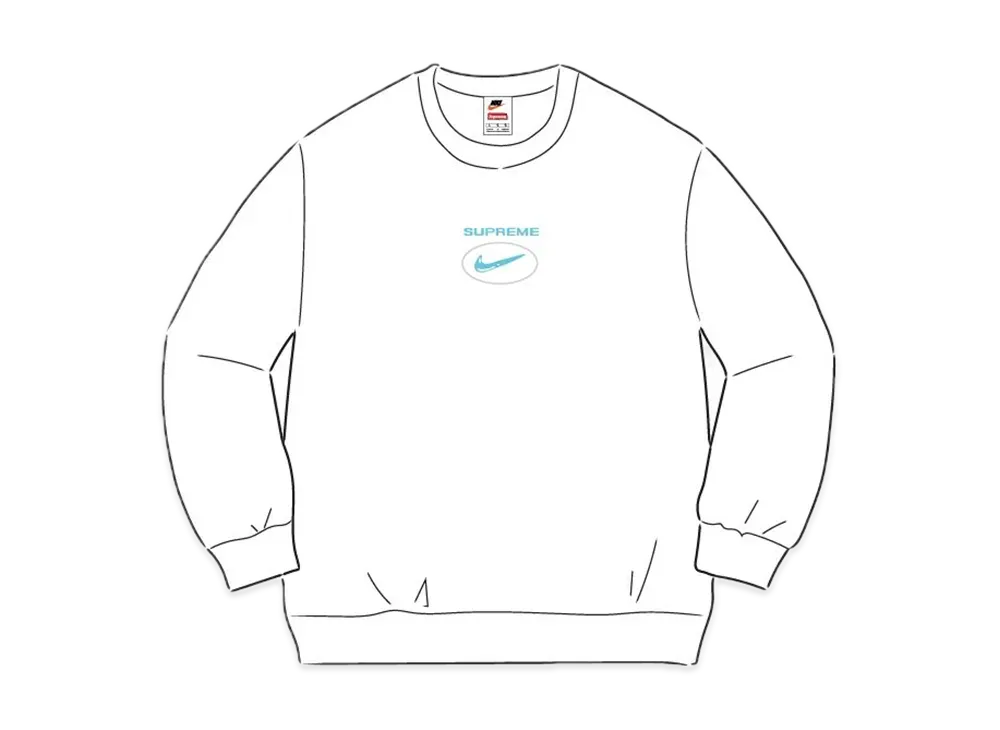 シュプリーム ナイキ ジュエル クルーネック "ホワイト"