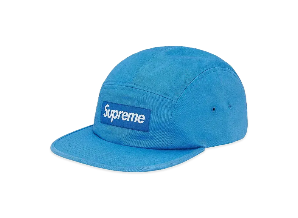 Supreme Washed Chino Twill Camp Cap "Blue"(20SS)