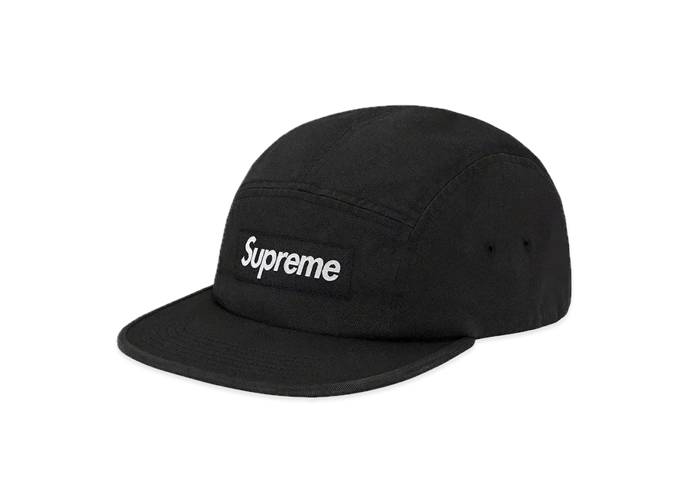 Supreme Washed Chino Twill Camp Cap "Black"(20SS)