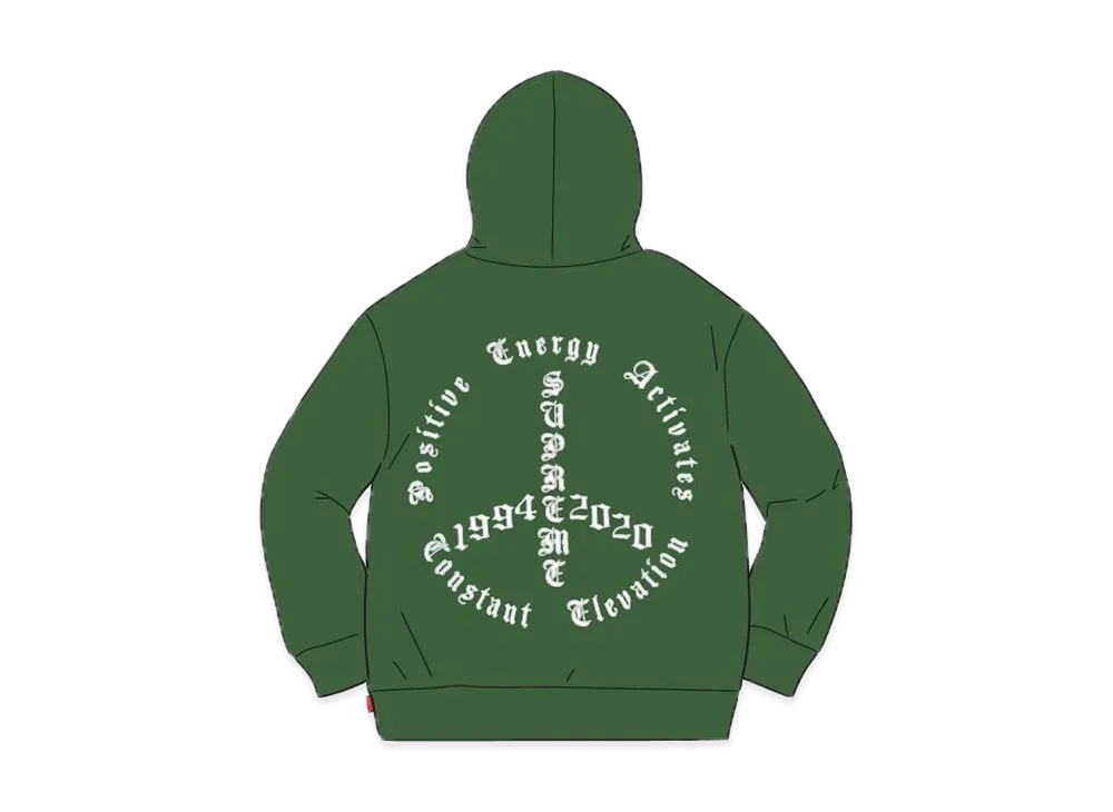 Supreme Peace Hooded Sweatshirt "Green"