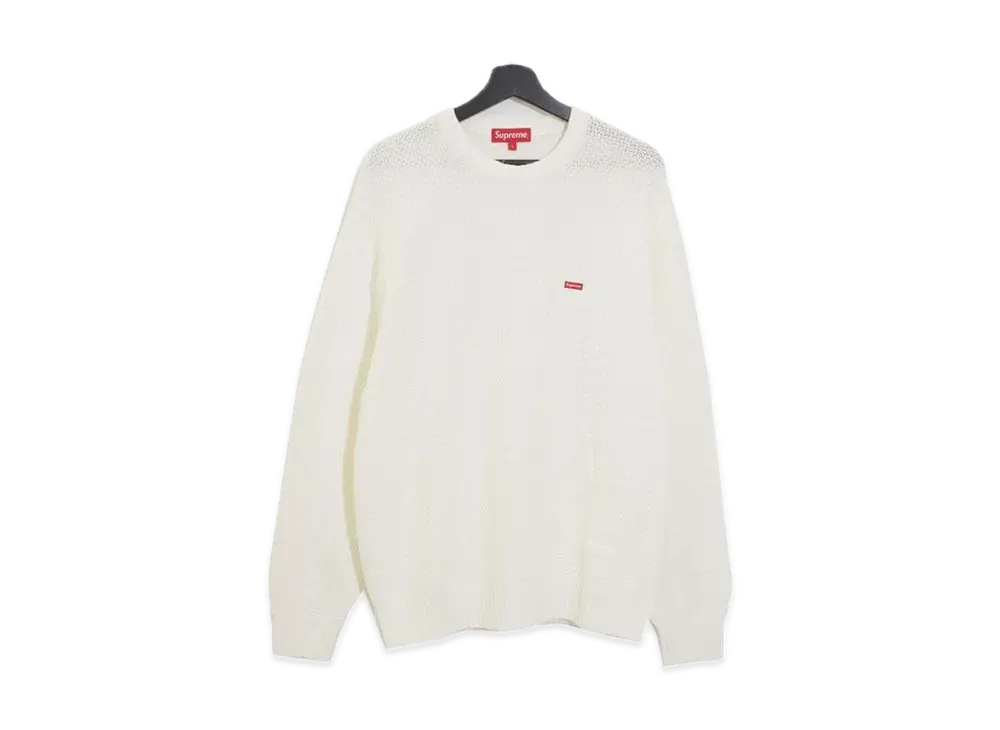 Supreme Textured Small Box Sweater "White"