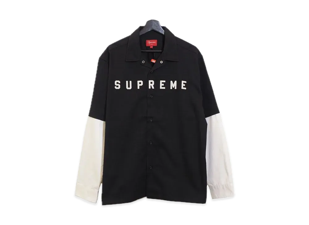 シュプリーム ツートン ワーク シャツ "ブラック"