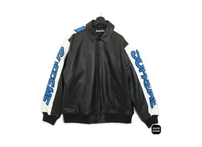 Supreme / SmurfsTM Leather Varsity Jacket "Black"