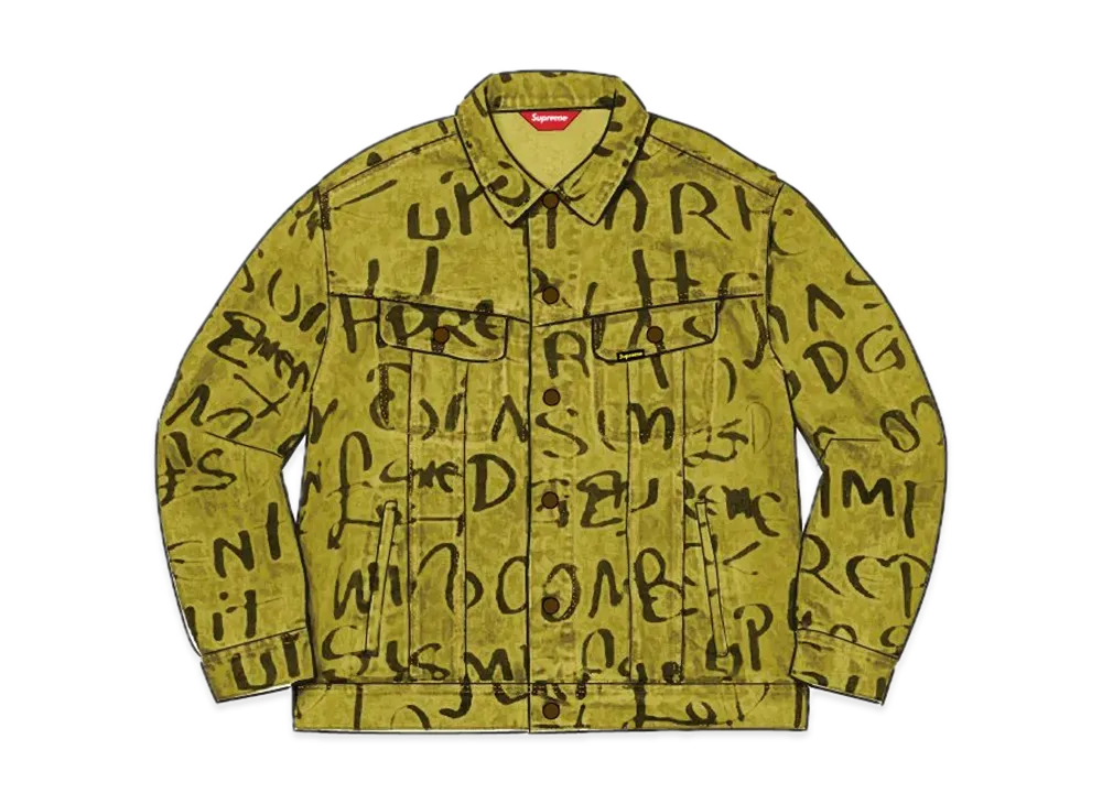 Supreme Black Ark Denim Trucker Jacket "Yellow"