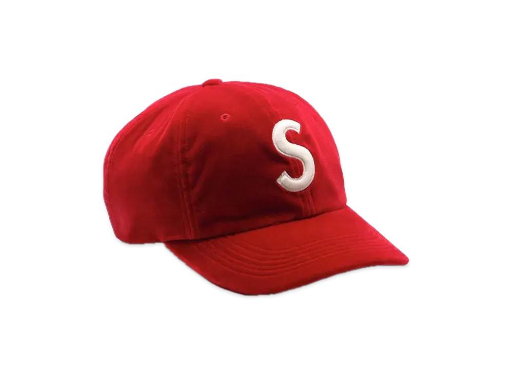 Supreme Velvet S Logo 6-Panel "Red"