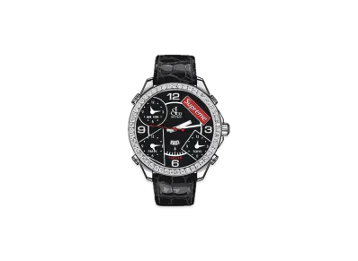 Supreme / Jacob & Co Time Zone 47mm Watches "Black"