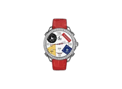 Supreme / Jacob & Co Time Zone 47mm Watches "Red"