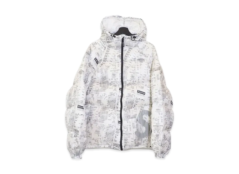Supreme Hooded Down Jacket "Receipts"