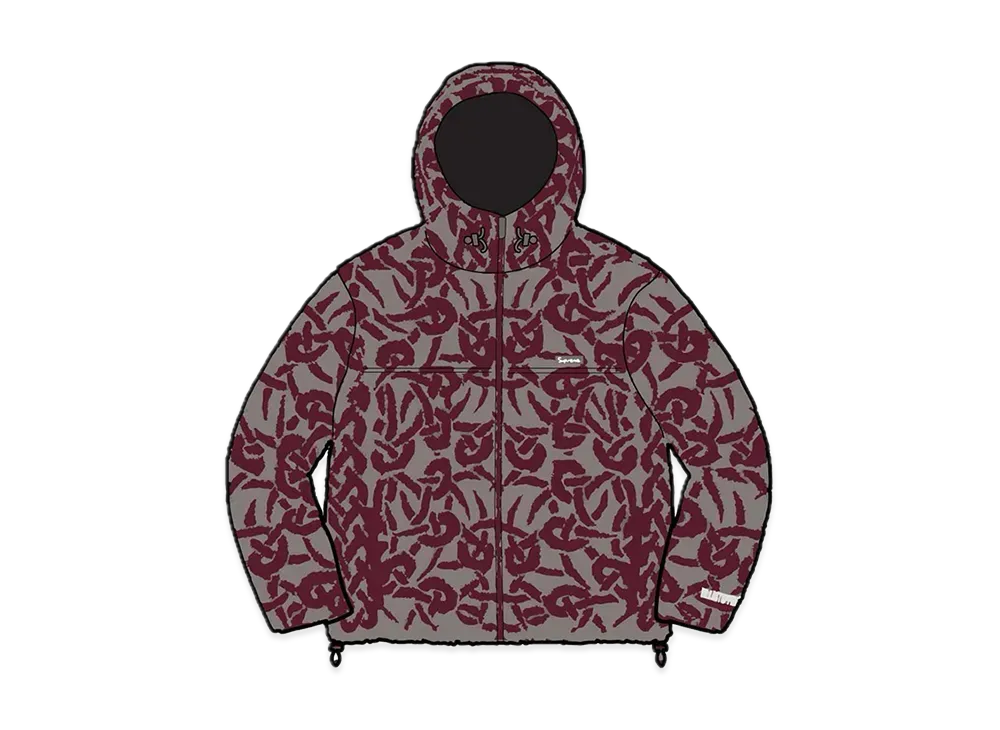 シュプリーム セルティック ノット リバーシブル ウインドストッパー フリース フーディー ジャケット "グレー"