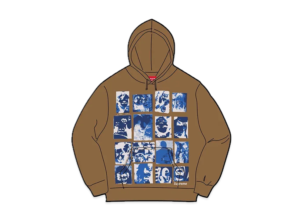 Supreme Collage Grid Hooded Sweatshirt "Brown"