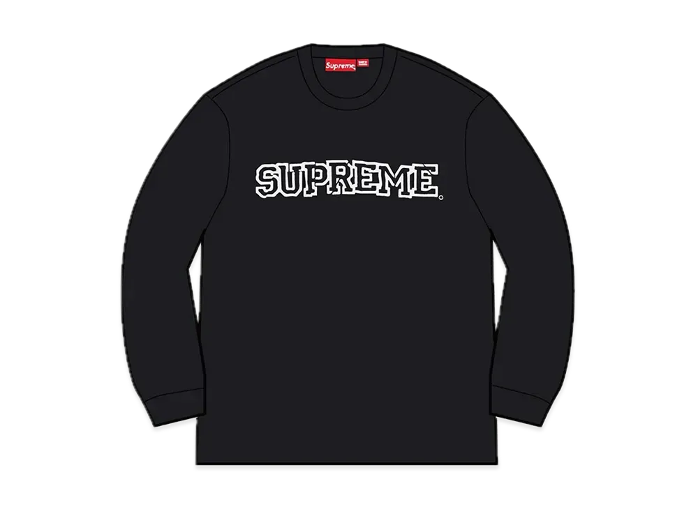シュプリーム シャッター ロゴ クルーネック "ブラック"