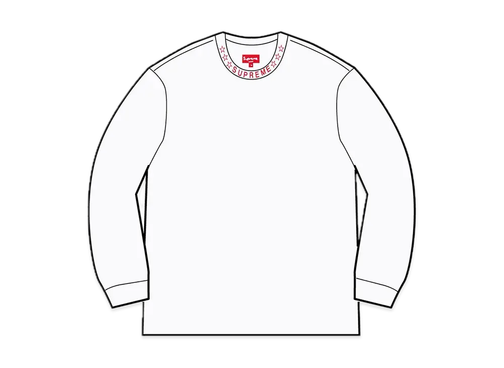 シュプリーム スターズ カラー エルエス トップ "ホワイト"