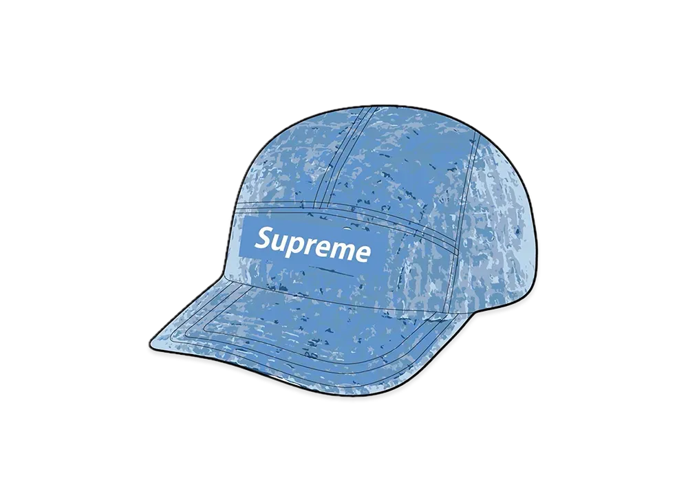 Supreme Velvet Pattern Camp Cap "Light Blue"