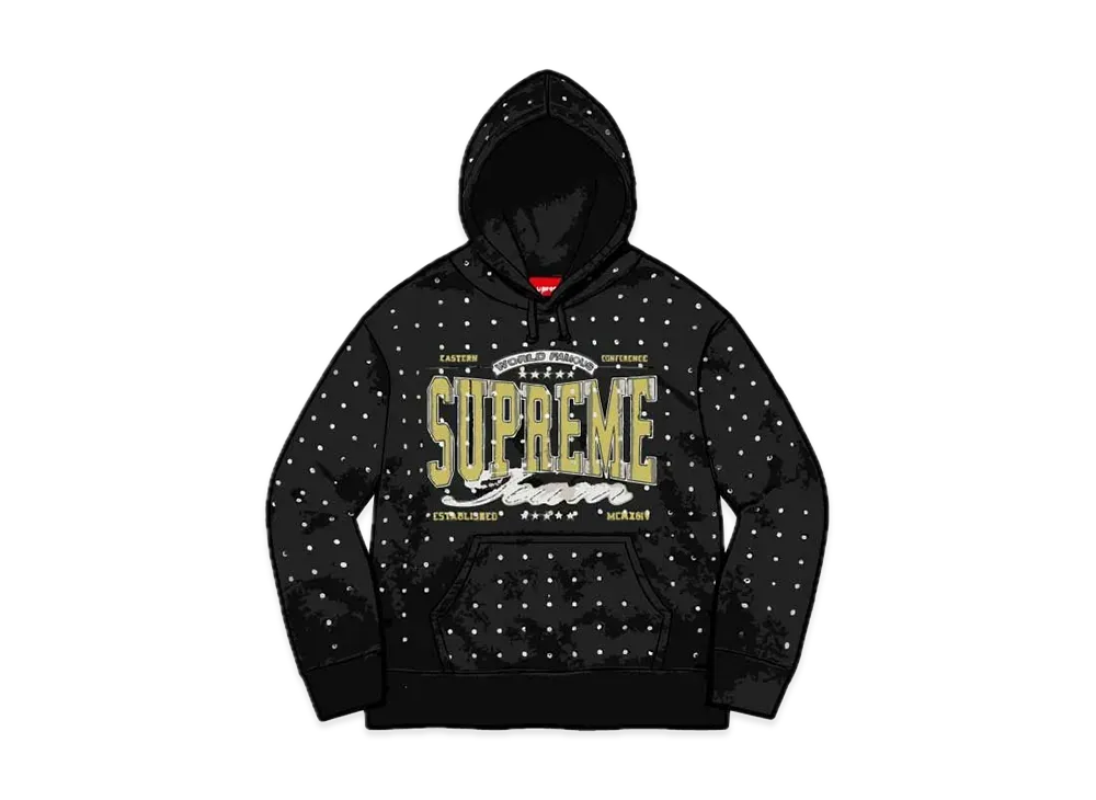 Supreme Rhinestone Hooded Sweatshirt "Black"