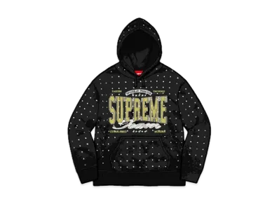 Supreme Rhinestone Hooded Sweatshirt "Black"