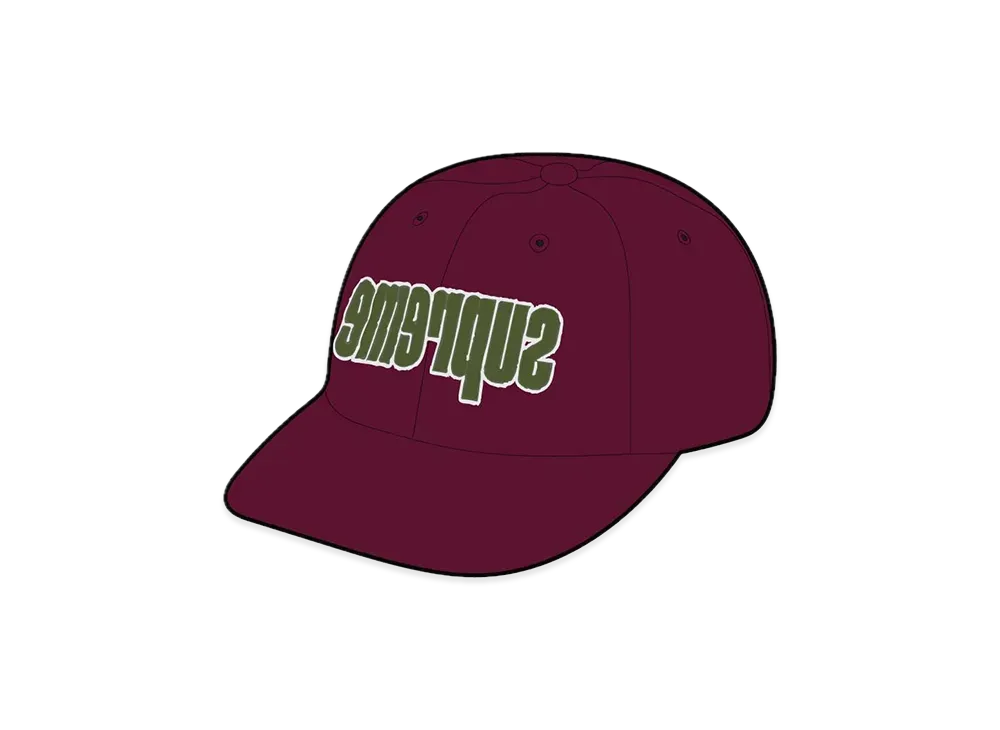 Supreme Reverse Logo 6-Panel "Burgundy"