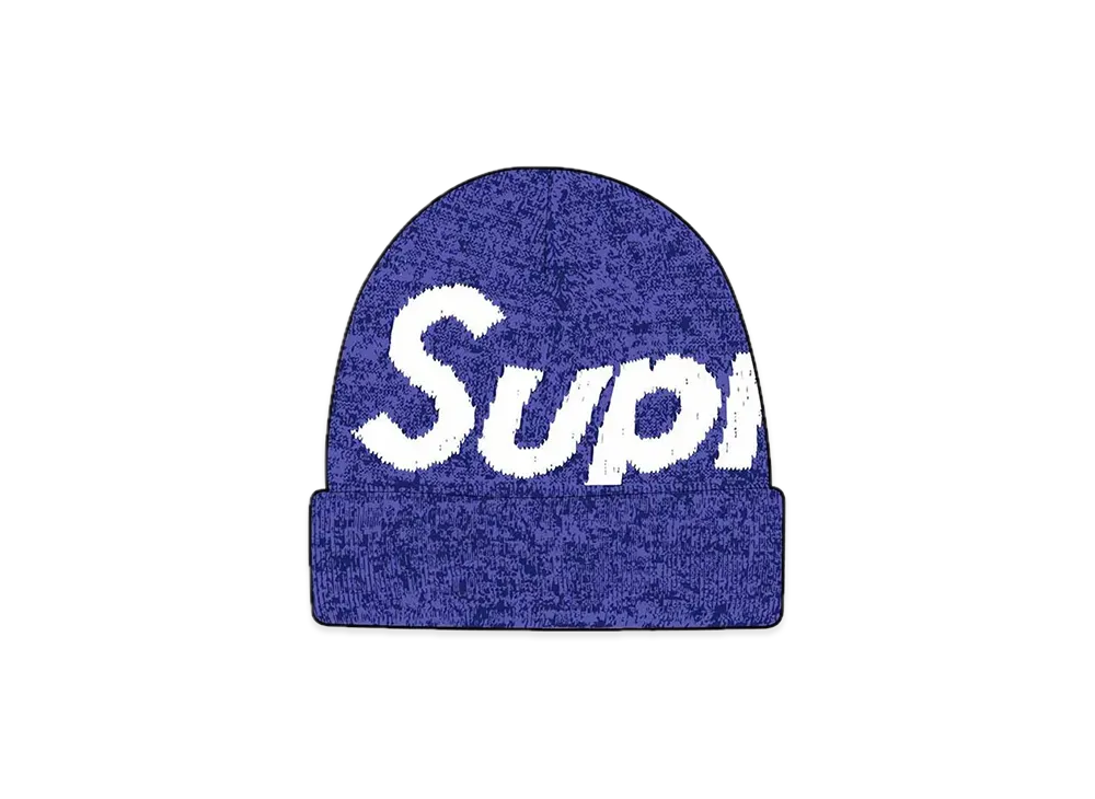 シュプリーム ビッグ ロゴ ビーニー "ブルー スタティック"