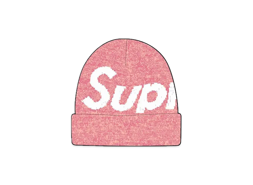 Supreme Big Logo Beanie "Magenta Static"