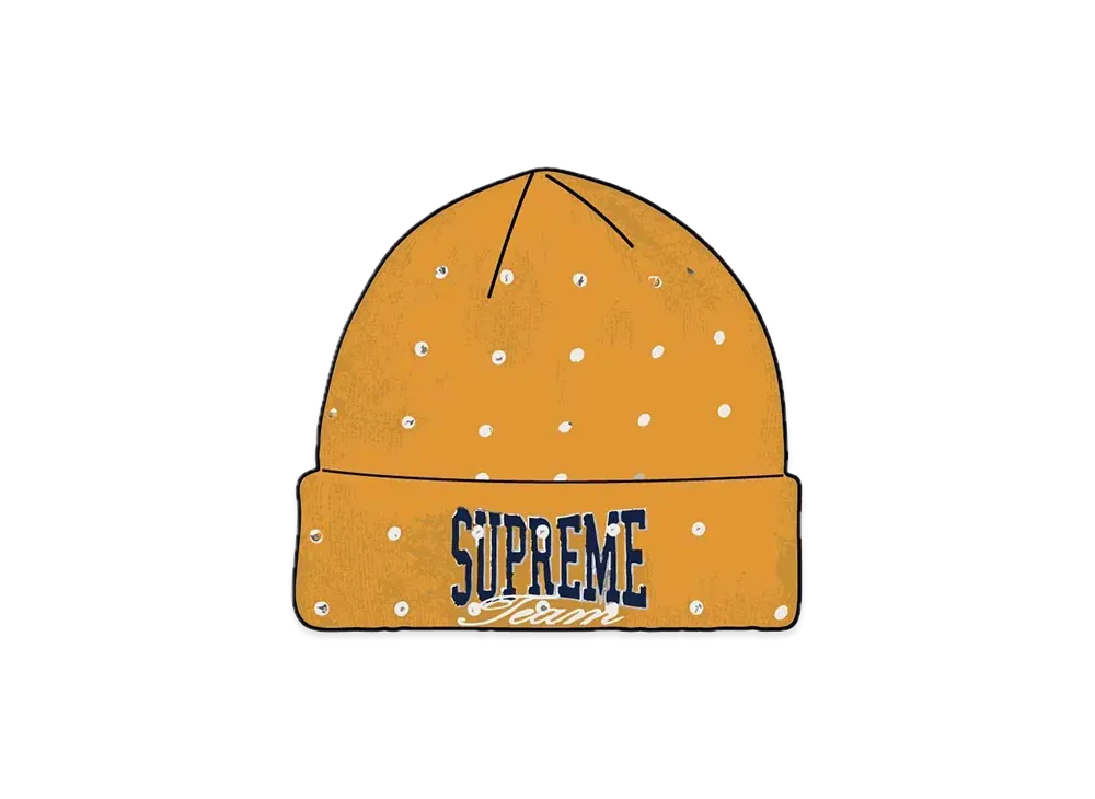 Supreme New Era Rhinestone Beanie "Light Mustard"