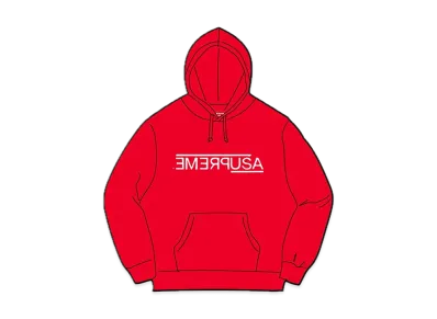 Supreme USA Hooded Sweatshirt "Red"