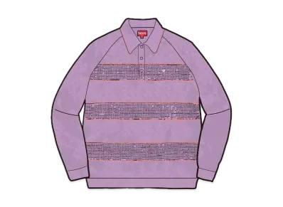 Supreme Knit Stripe L/S Polo "Purple"