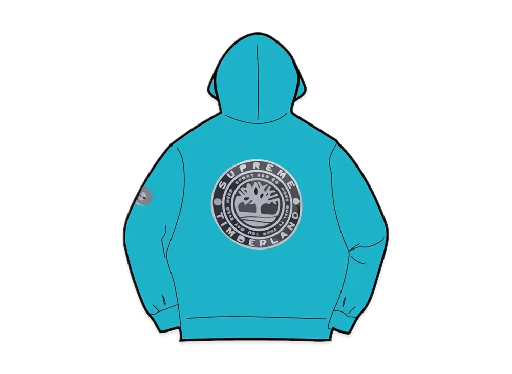 Supreme Timberland Hooded Sweatshirt "Bright Cyan"