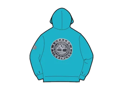 Supreme Timberland Hooded Sweatshirt "Bright Cyan"