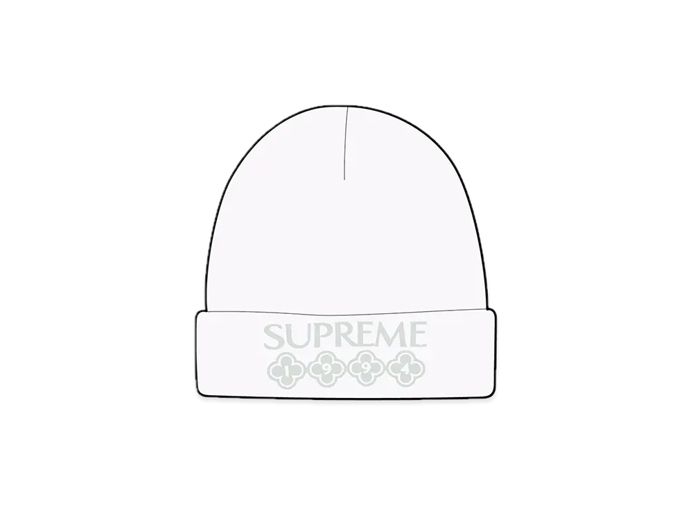 Supreme Glitter Beanie "White"
