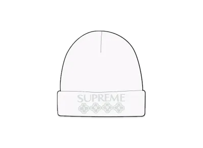 Supreme Glitter Beanie "White"