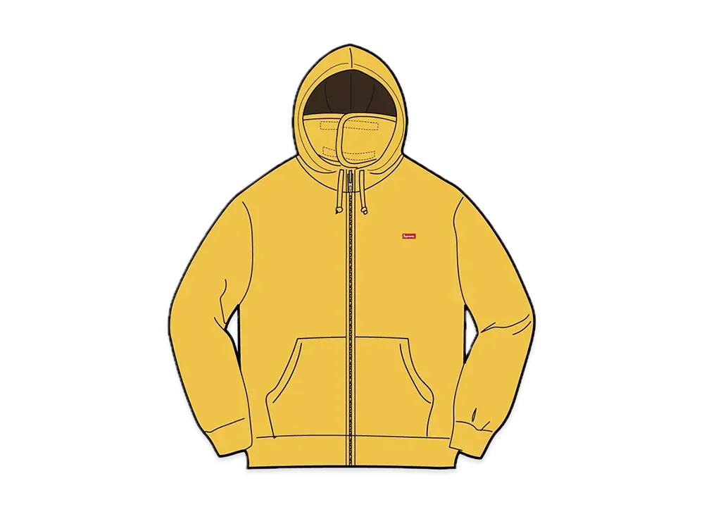 Supreme Small Box Facemask Zip Up Hooded Sweatshirt "Yellow"