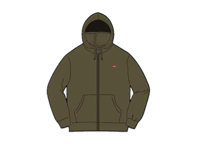 Supreme Small Box Facemask Zip Up Hooded Sweatshirt "Dark Olive"
