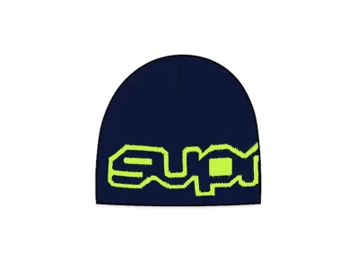 Supreme Wrap Logo Beanie "Navy"