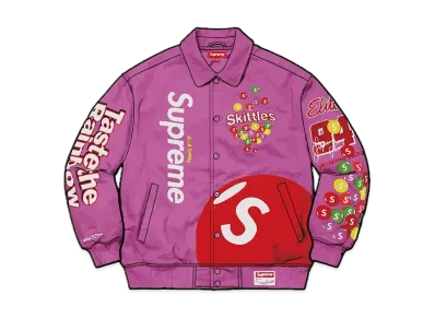 Supreme / Skittles / Mitchell & Ness Varsity Jacket "Purple"