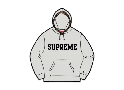 Supreme Leopard Trim Hooded Sweatshirt "Grey"